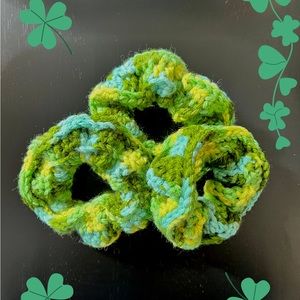 Crochet Scrunchie, Crochet Hair Tie, Green Scrunchie, Green Hair Tie, Handmade